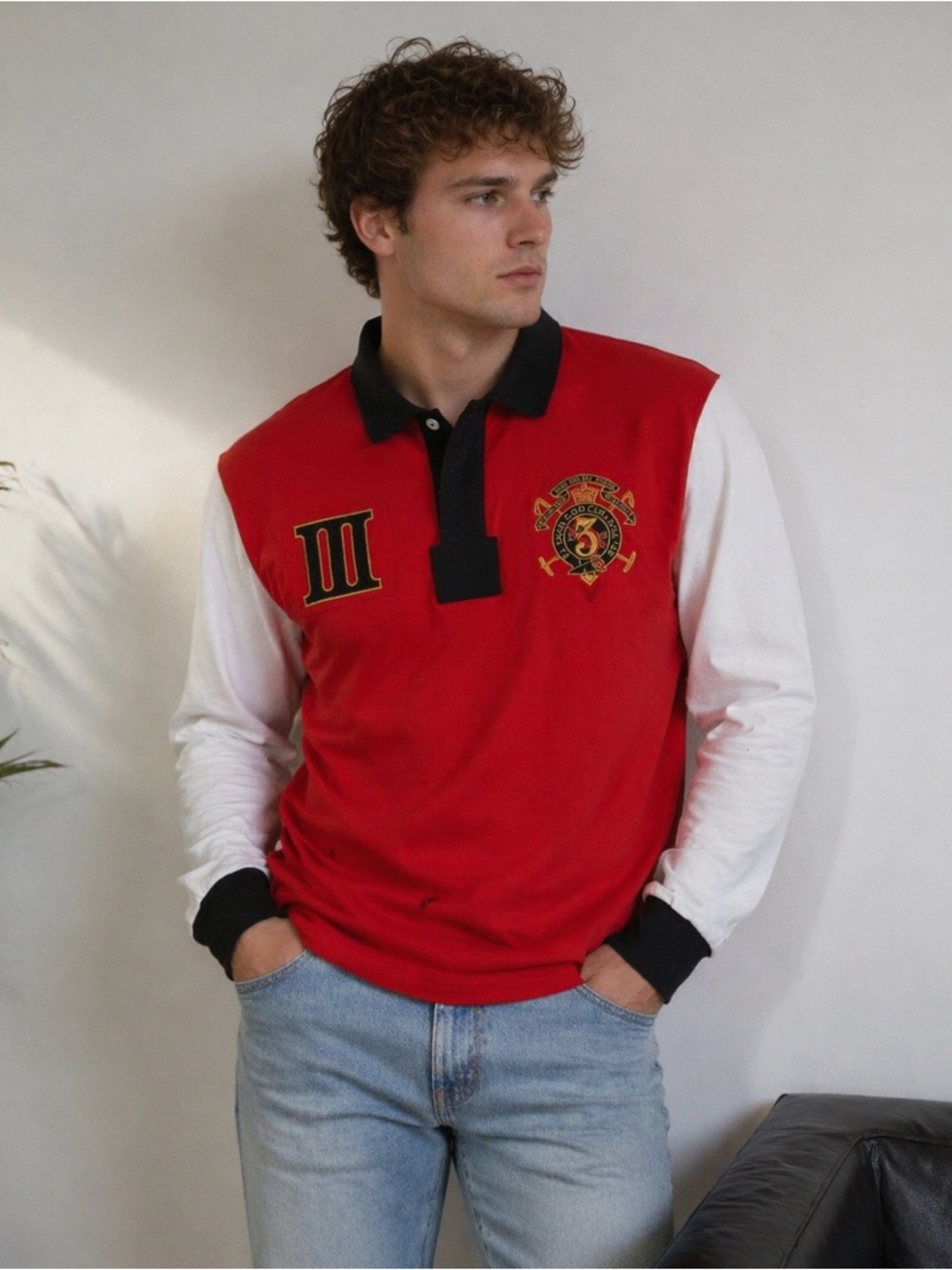 Polo by Ralph Lauren Red & White Long-Sleeve Rugby Polo - Picture 2 of 2